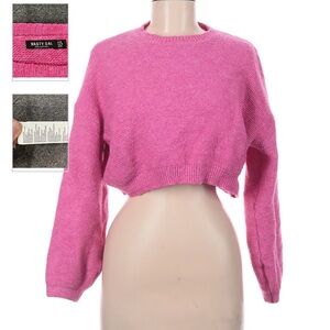 Nasty gal cropped pink sweater